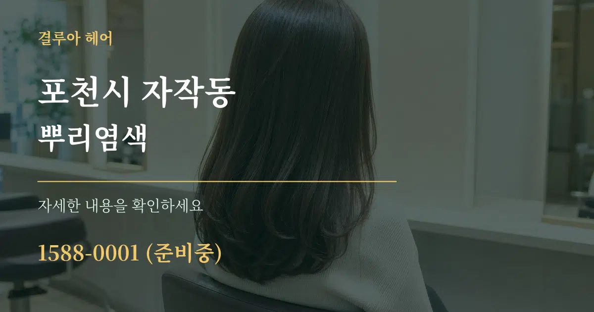 포천시 자작동 뿌리염색 작업 조건 안내 그래픽