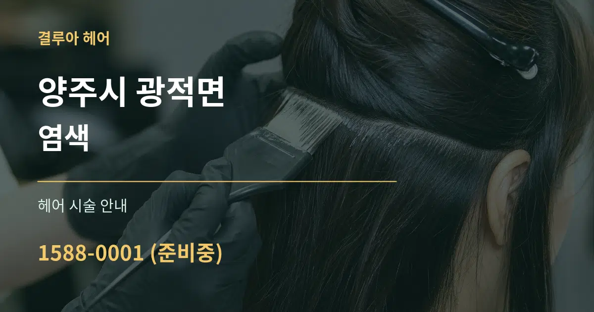 양주시 광적면 염색 대표 안내 그래픽