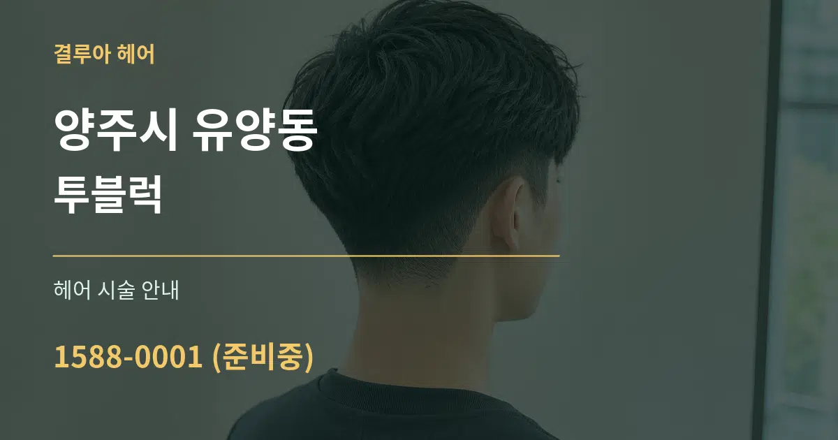 양주시 유양동 투블럭 대표 안내 그래픽