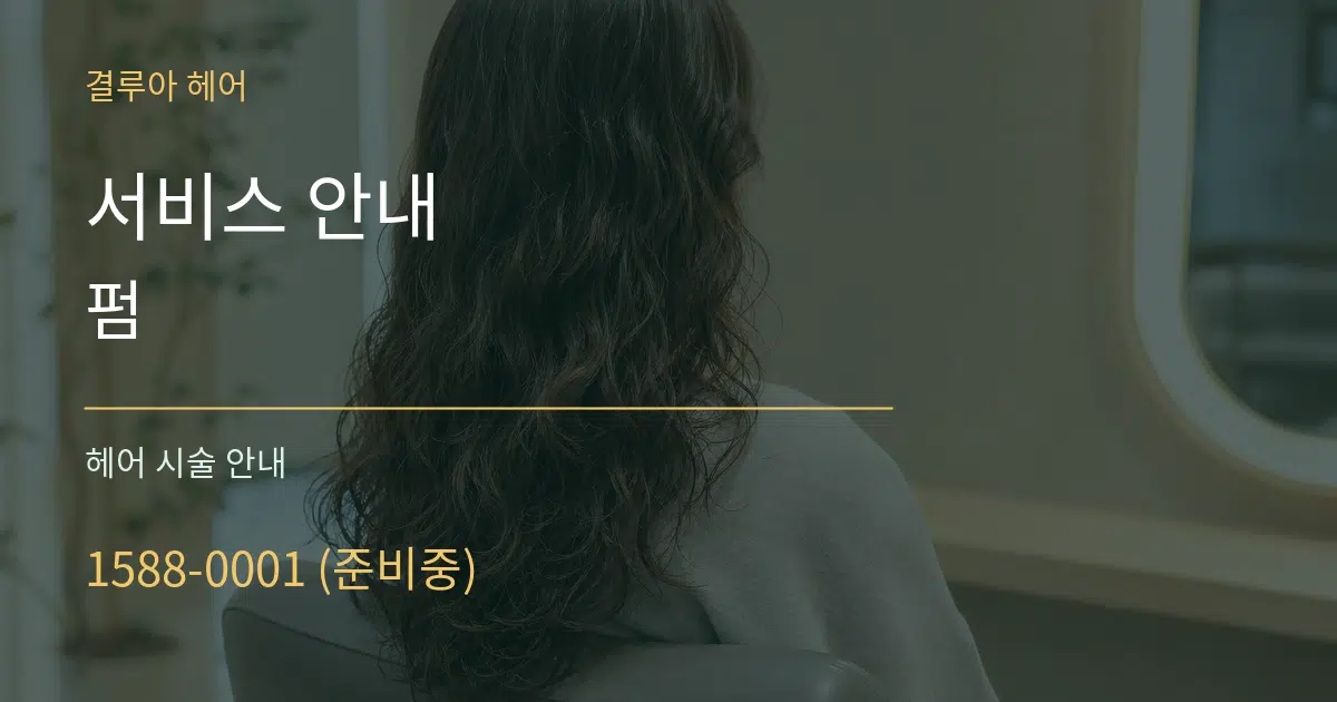 서비스 안내 펌 대표 안내 그래픽