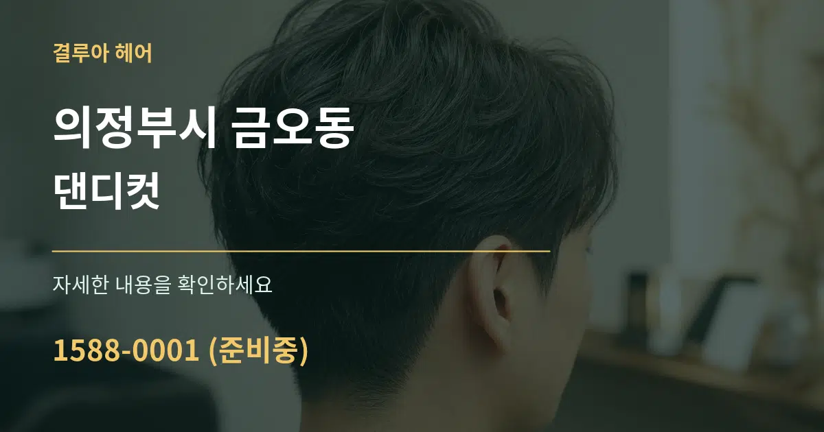 의정부시 금오동 댄디컷 서비스 이용 안내 그래픽