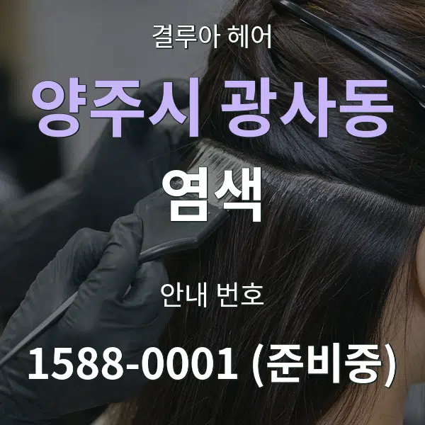 양주시 광사동 염색 대표 안내 그래픽