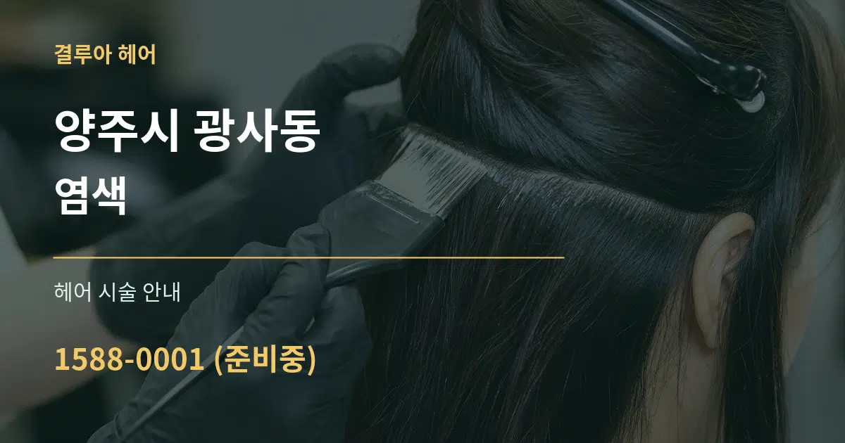 양주시 광사동 염색 대표 안내 그래픽