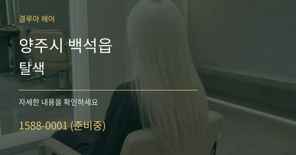 양주시 백석읍 탈색 서비스 이용 안내 그래픽