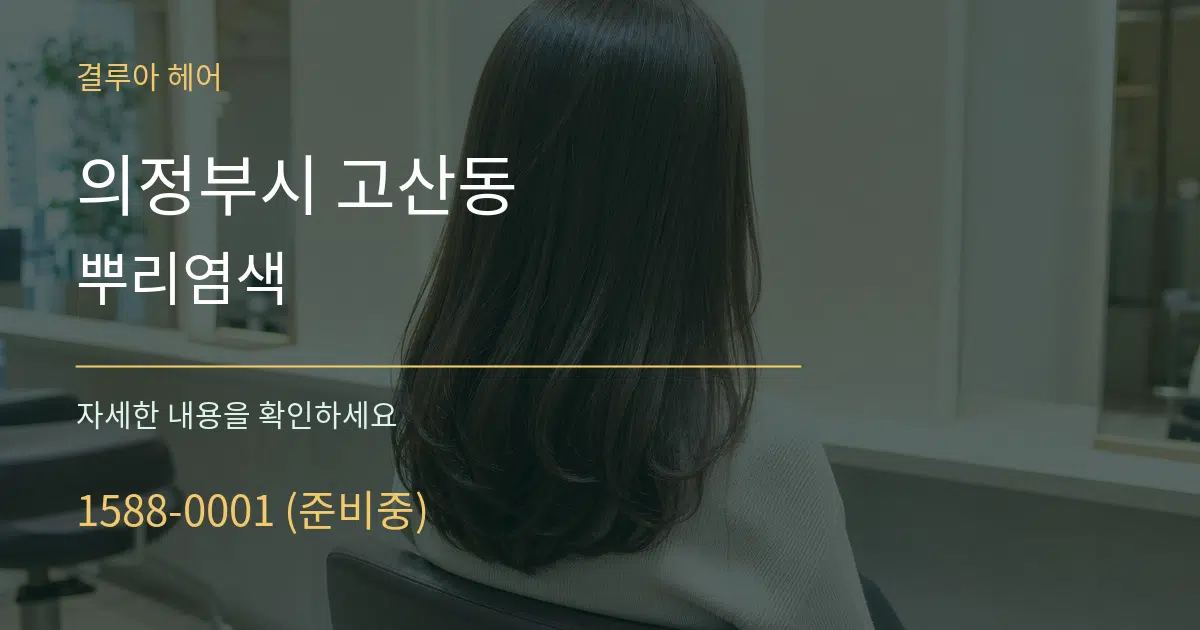 의정부시 고산동 뿌리염색 작업 조건 안내 그래픽
