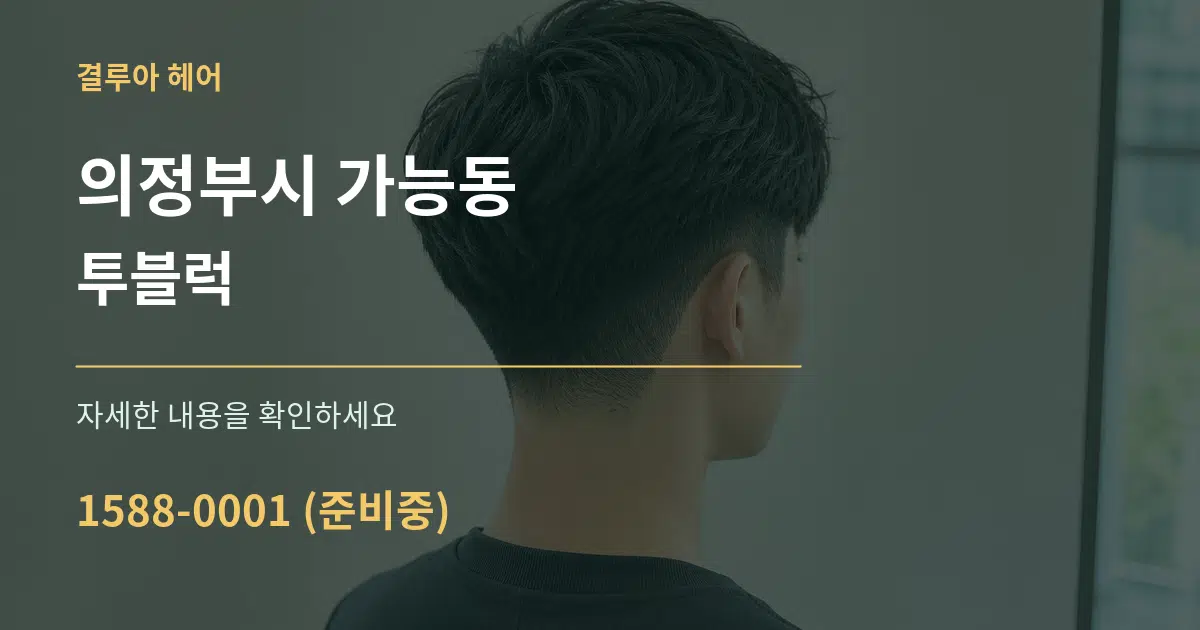 의정부시 가능동 투블럭 서비스 이용 안내 그래픽
