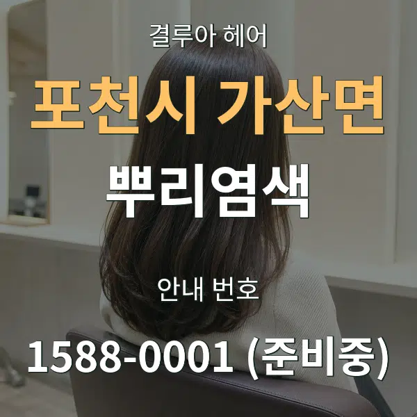 포천시 가산면 뿌리염색 대표 안내 그래픽