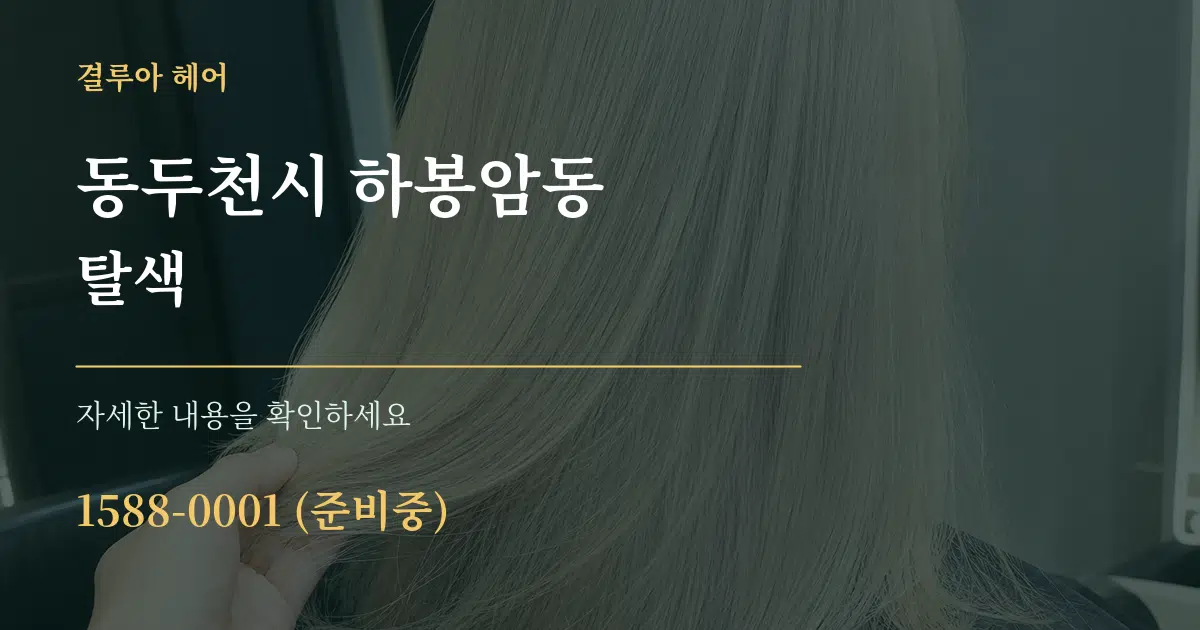 동두천시 하봉암동 탈색 서비스 이용 안내 그래픽