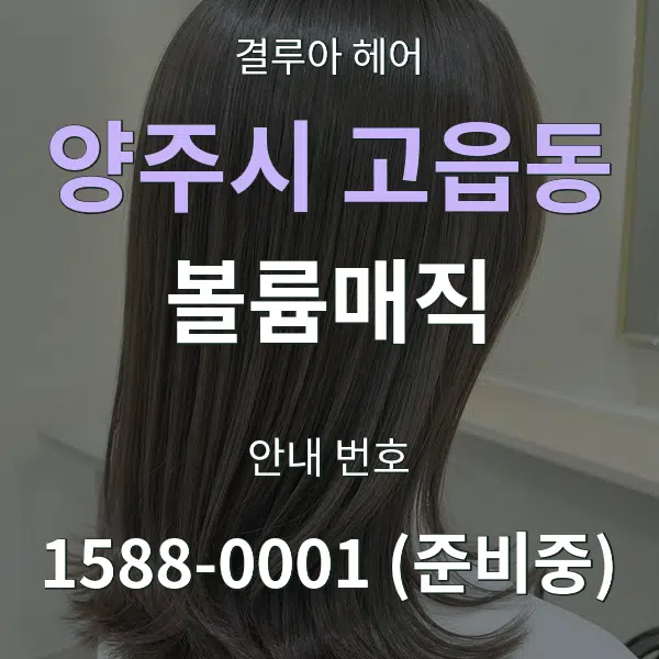양주시 고읍동 볼륨매직 대표 안내 그래픽