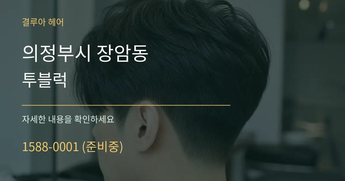 의정부시 장암동 투블럭 서비스 이용 안내 그래픽