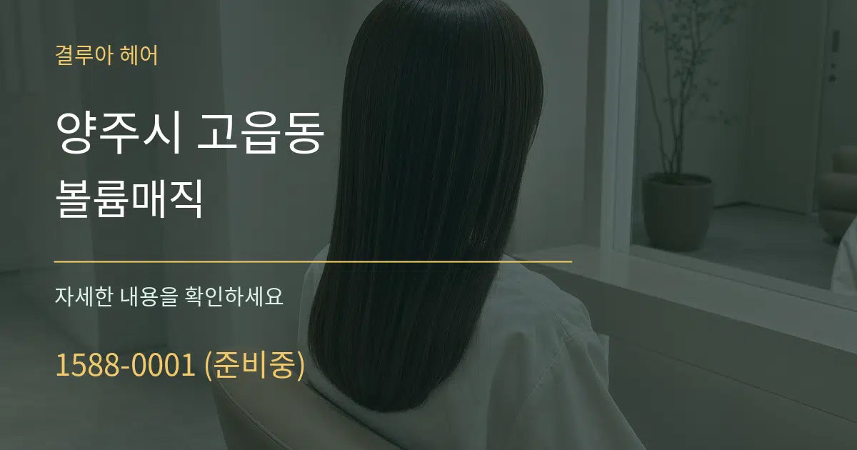 양주시 고읍동 볼륨매직 서비스 이용 안내 그래픽