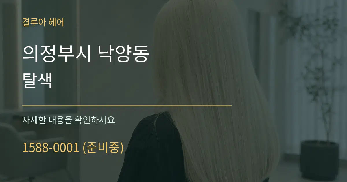 의정부시 낙양동 탈색 서비스 이용 안내 그래픽