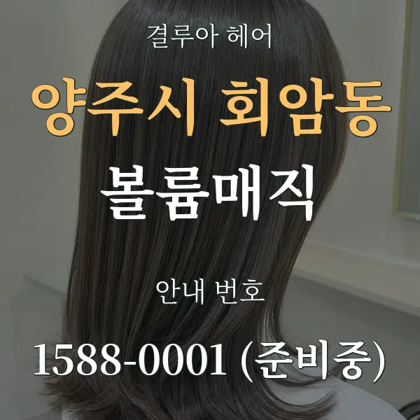 양주시 회암동 볼륨매직 대표 안내 그래픽