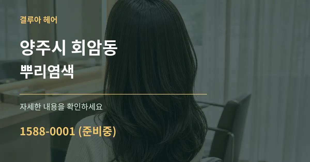양주시 회암동 뿌리염색 작업 조건 안내 그래픽