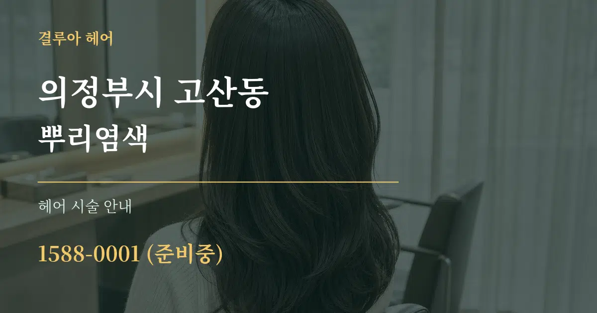 의정부시 고산동 뿌리염색 대표 안내 그래픽