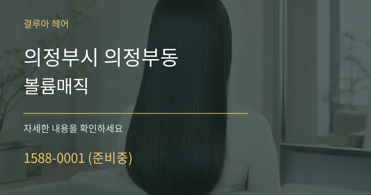 의정부시 의정부동 볼륨매직 서비스 이용 안내 그래픽