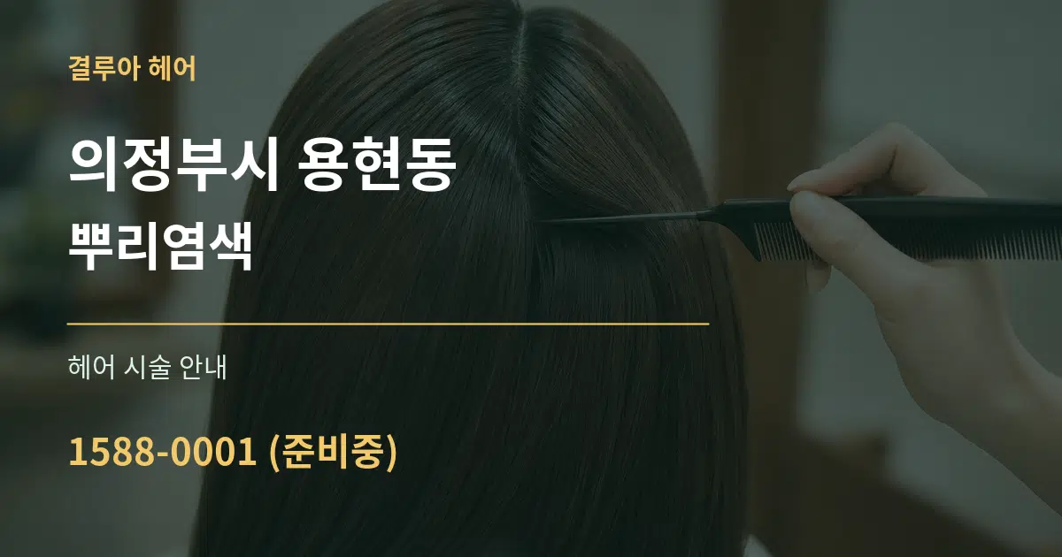 의정부시 용현동 뿌리염색 대표 안내 그래픽