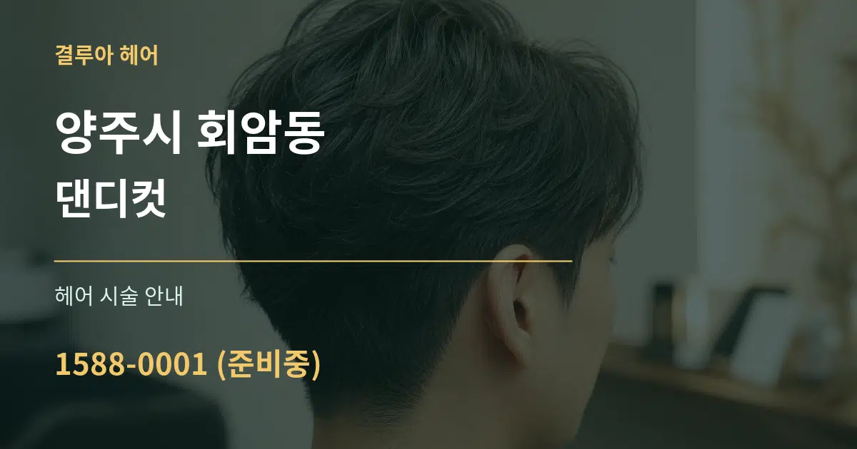 양주시 회암동 댄디컷 대표 안내 그래픽