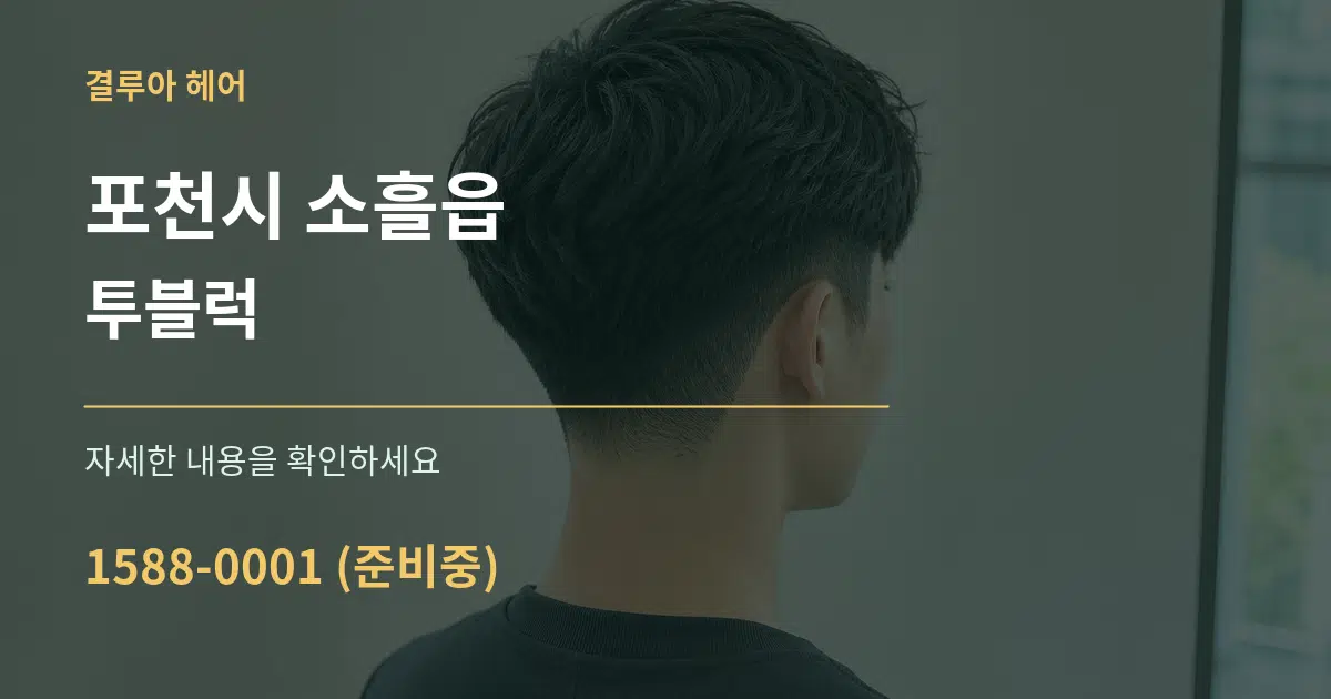 포천시 소흘읍 투블럭 서비스 이용 안내 그래픽