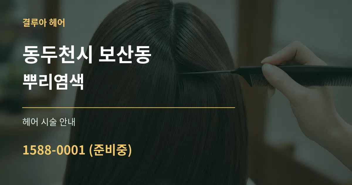 동두천시 보산동 뿌리염색 대표 안내 그래픽