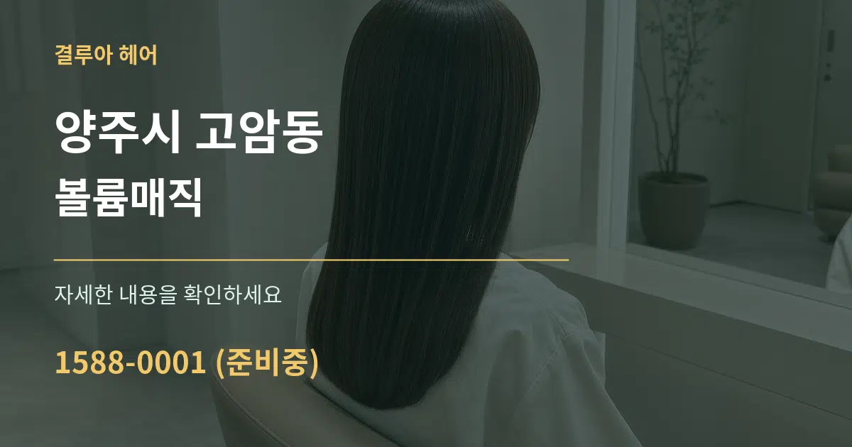 양주시 고암동 볼륨매직 서비스 이용 안내 그래픽