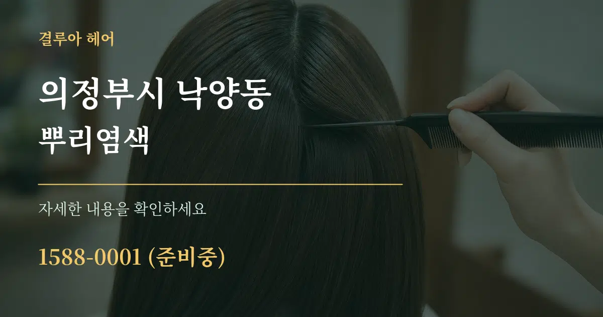 의정부시 낙양동 뿌리염색 작업 조건 안내 그래픽
