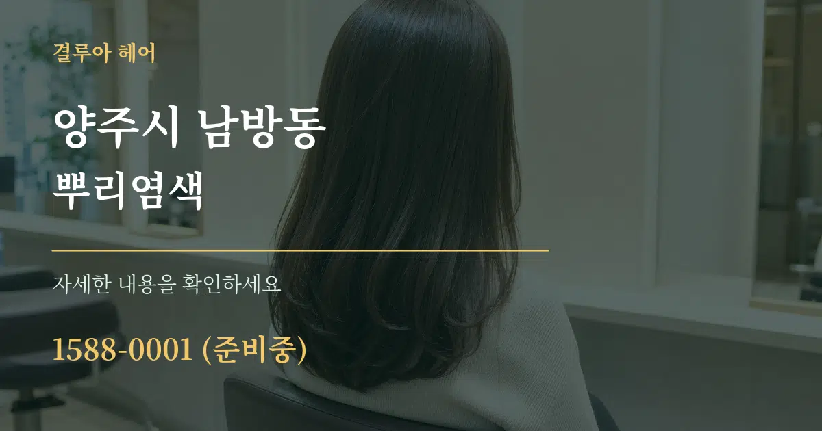 양주시 남방동 뿌리염색 서비스 이용 안내 그래픽