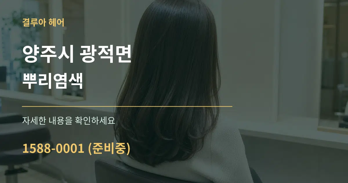 양주시 광적면 뿌리염색 서비스 이용 안내 그래픽