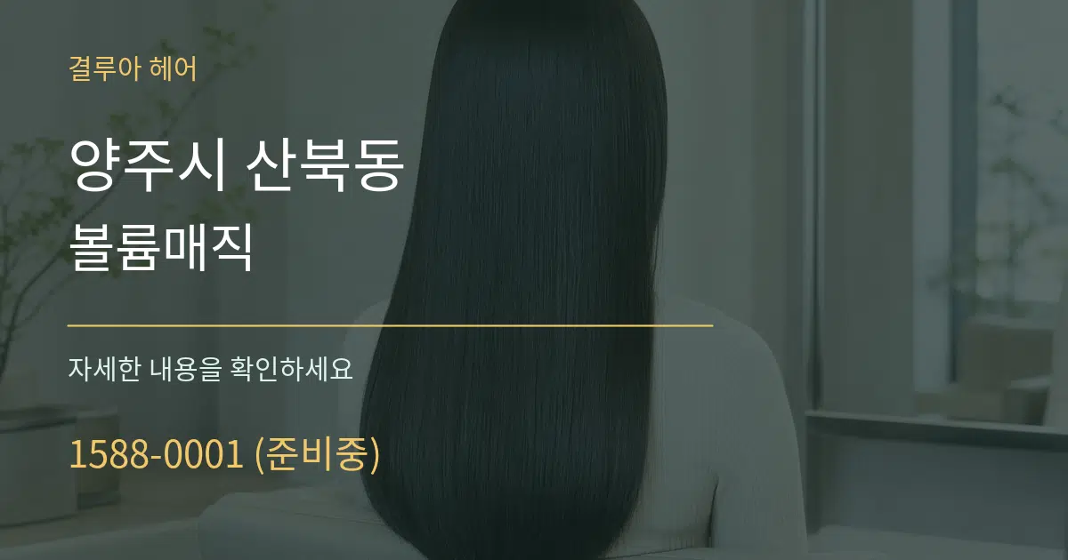양주시 산북동 볼륨매직 서비스 이용 안내 그래픽