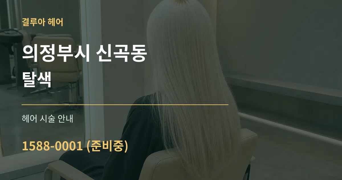 의정부시 신곡동 탈색 대표 안내 그래픽