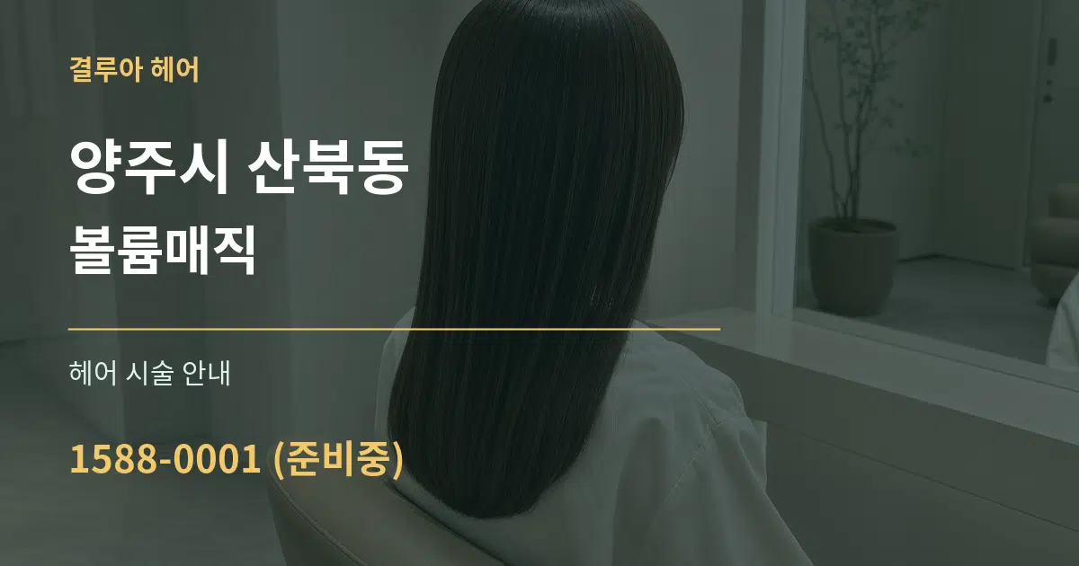 양주시 산북동 볼륨매직 대표 안내 그래픽