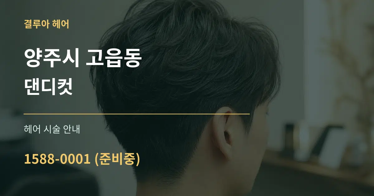 양주시 고읍동 댄디컷 대표 안내 그래픽