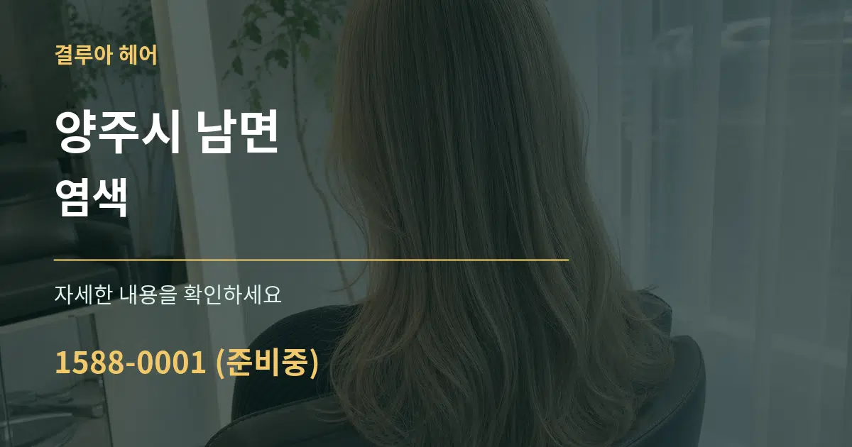 양주시 남면 염색 서비스 이용 안내 그래픽