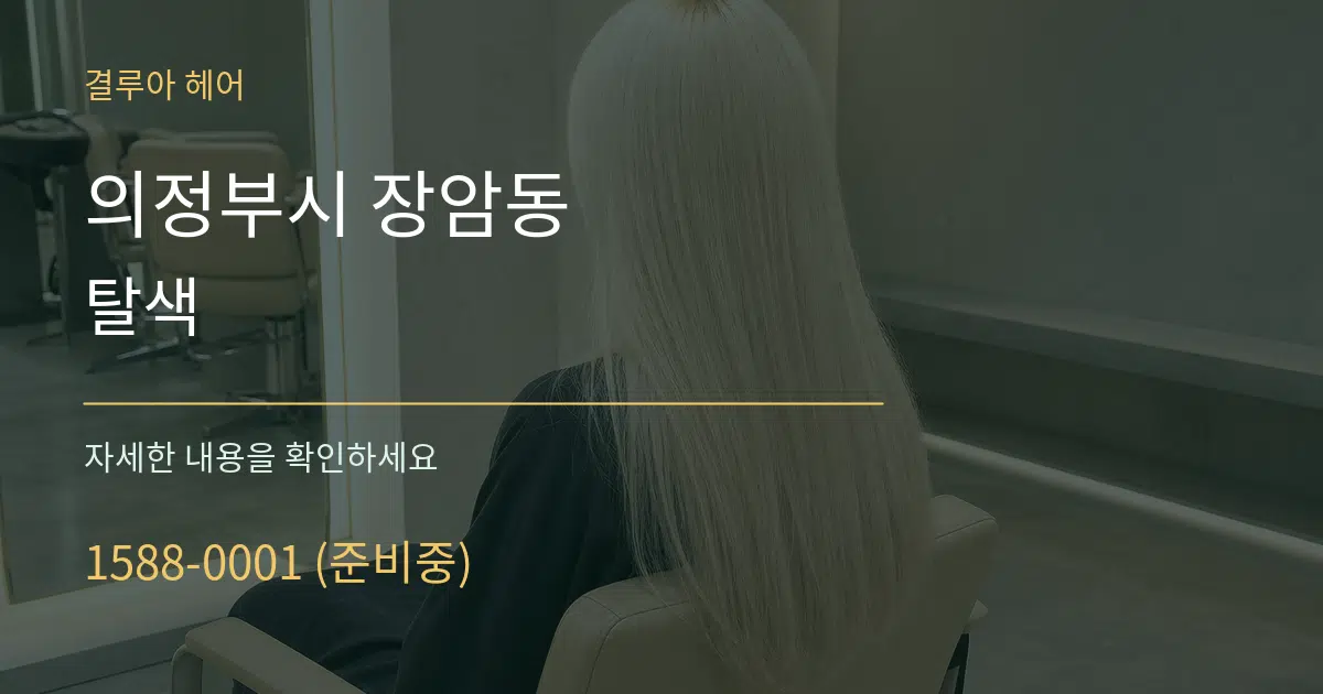 의정부시 장암동 탈색 작업 조건 안내 그래픽
