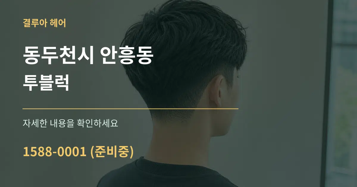 동두천시 안흥동 투블럭 서비스 이용 안내 그래픽