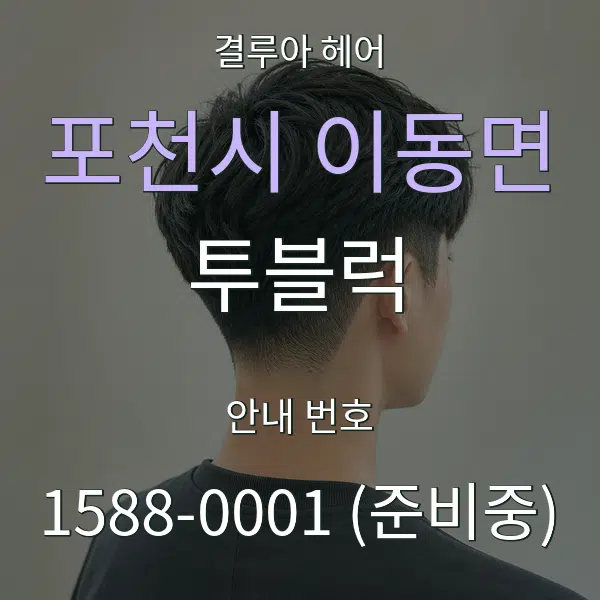 포천시 이동면 투블럭 대표 안내 그래픽