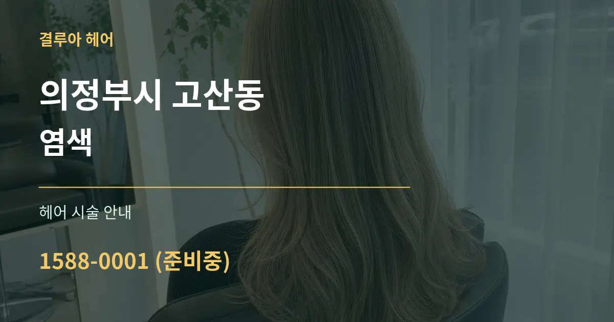 의정부시 고산동 염색 대표 안내 그래픽
