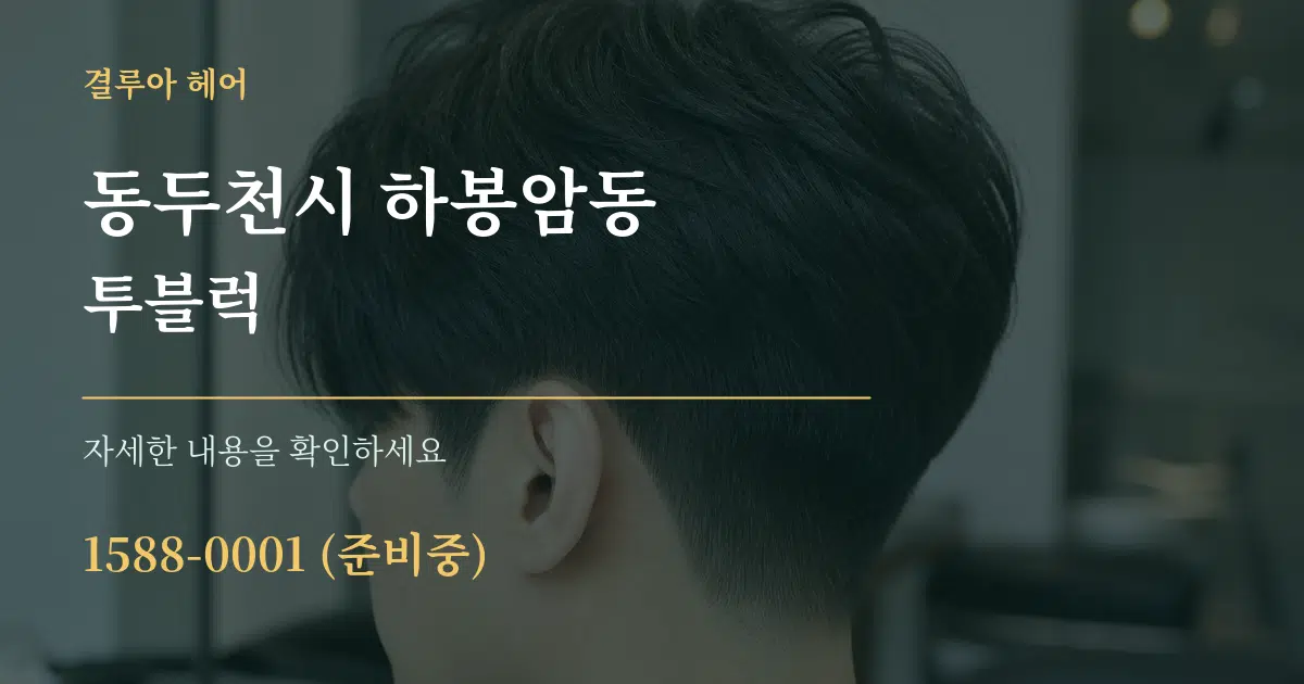 동두천시 하봉암동 투블럭 서비스 이용 안내 그래픽
