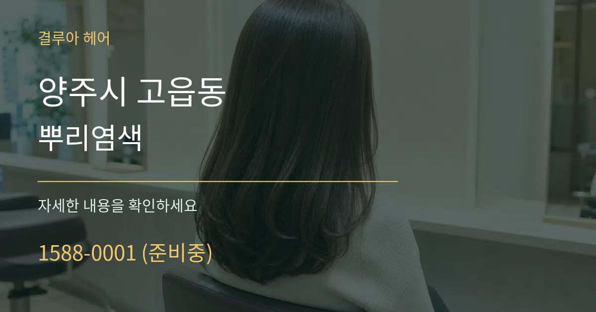 양주시 고읍동 뿌리염색 서비스 이용 안내 그래픽