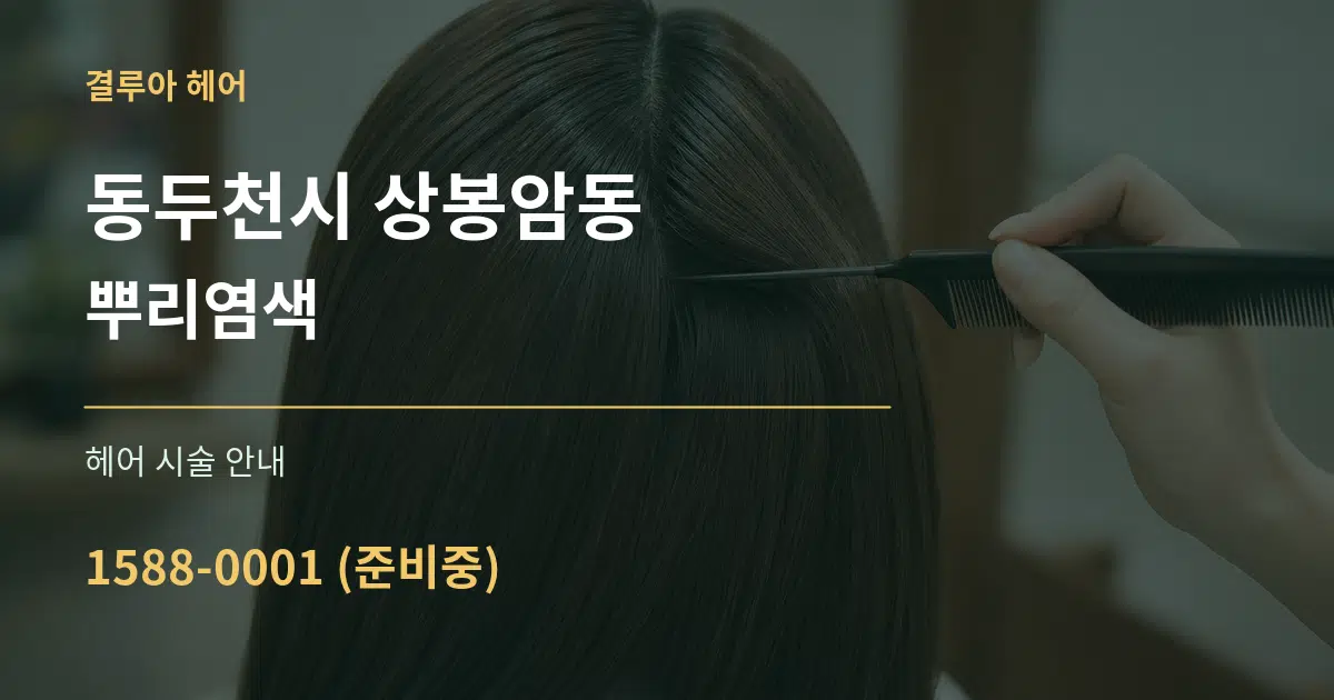 동두천시 상봉암동 뿌리염색 대표 안내 그래픽
