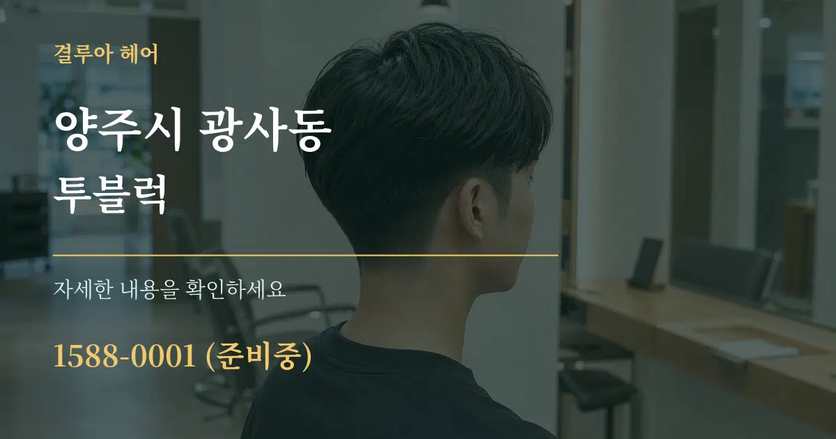 양주시 광사동 투블럭 서비스 이용 안내 그래픽