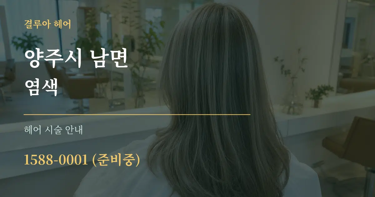양주시 남면 염색 대표 안내 그래픽