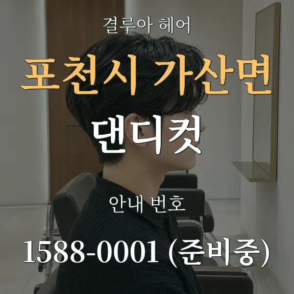 포천시 가산면 댄디컷 대표 안내 그래픽