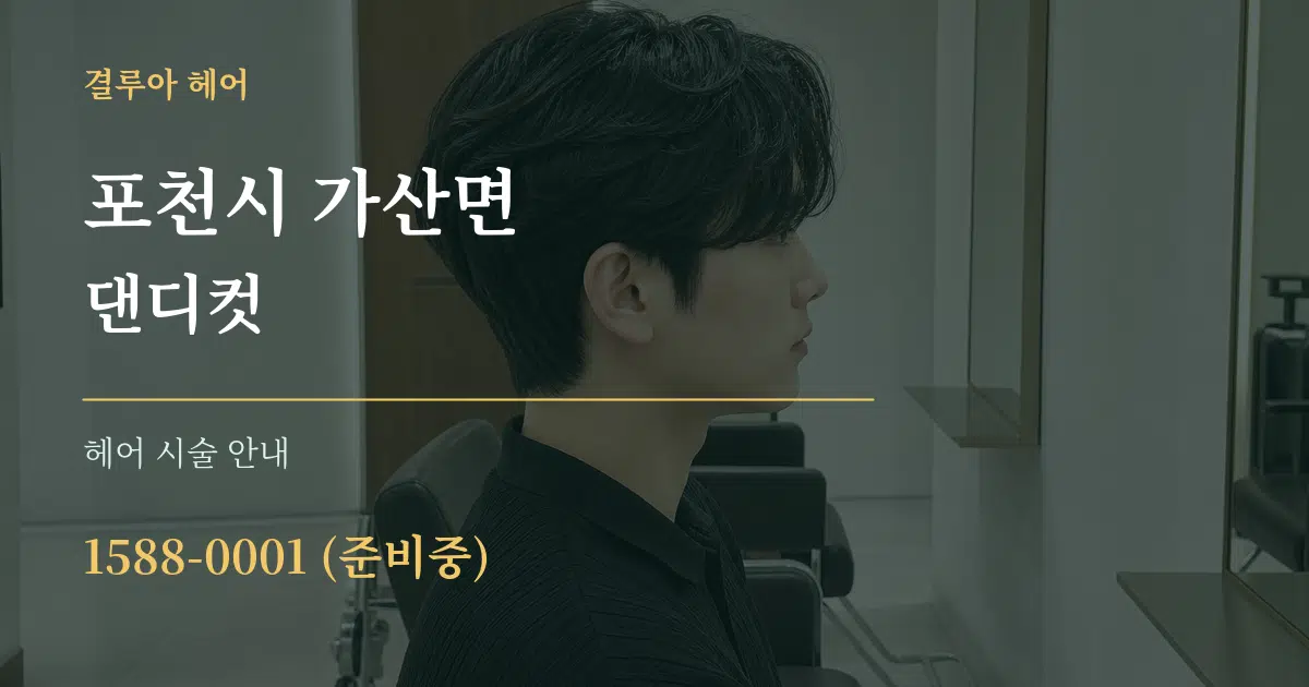 포천시 가산면 댄디컷 대표 안내 그래픽