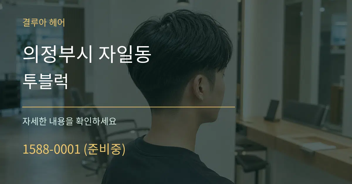 의정부시 자일동 투블럭 서비스 이용 안내 그래픽
