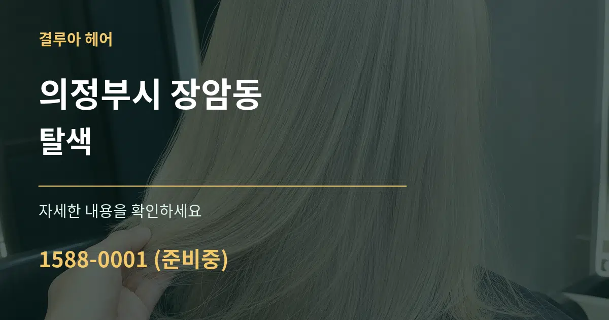 의정부시 장암동 탈색 서비스 이용 안내 그래픽