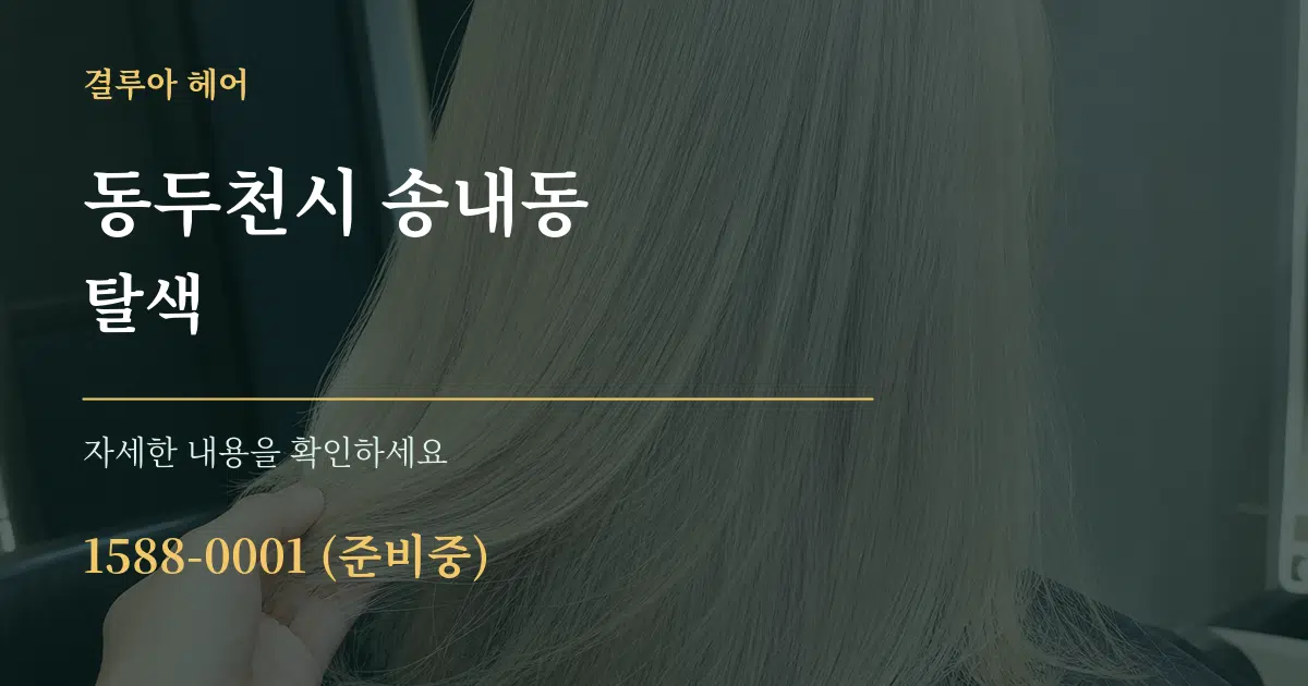 동두천시 송내동 탈색 서비스 이용 안내 그래픽