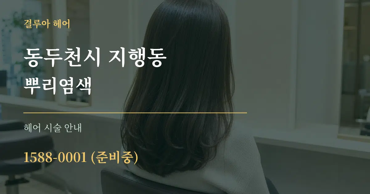 동두천시 지행동 뿌리염색 대표 안내 그래픽
