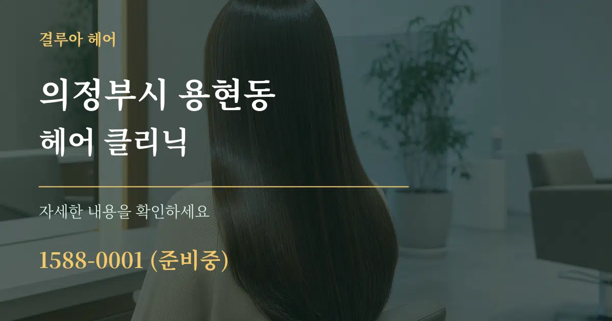 의정부시 용현동 헤어 클리닉 서비스 이용 안내 그래픽