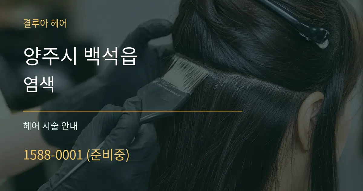 양주시 백석읍 염색 대표 안내 그래픽